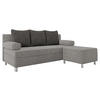 SCHLAFSOFA Dover mit Polsterhocker - Chromfarben/Grau, Holz/Kunststoff (192/80cm) - MIRJAN24