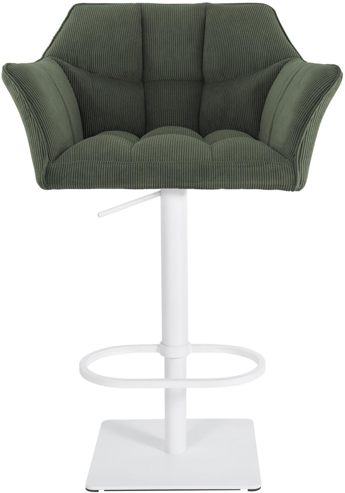 BARHOCKER Cord Grün - Weiß/Grün, Textil/Metall (64/88/45cm) - CLP