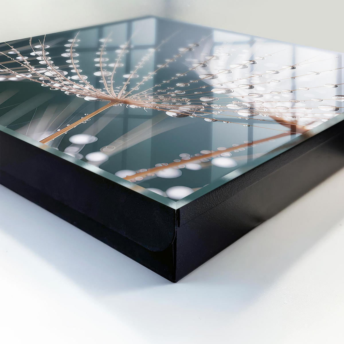 SCHLÜSSELBOX Schwarz 30x30 cm- Türöffnung nach rechts - Wassertropfen - Weiß, Metall (30/30/5cm) - TULUP