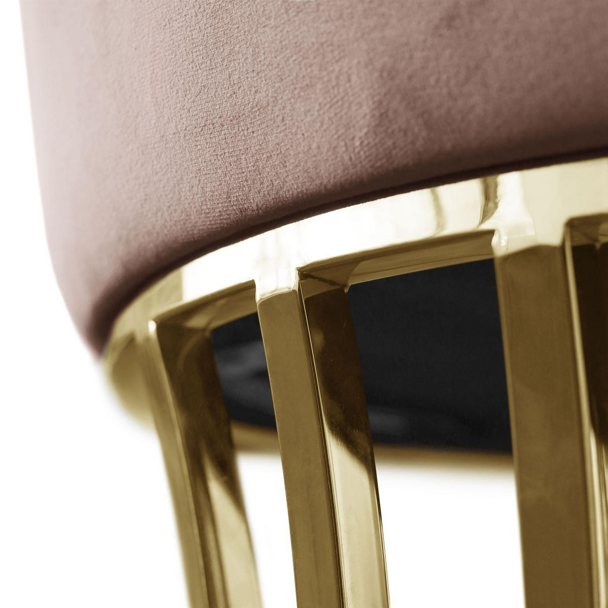 STUHL SOPHIE - Beige/Goldfarben, Textil (51/90/60cm) - Lookway