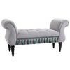 LUXUS Sitzbank Polsterbank Hockerbank Kautschuk Polyester Grau - Hellgrau, Kunststoff (40/58/117cm) - HOMCOM
