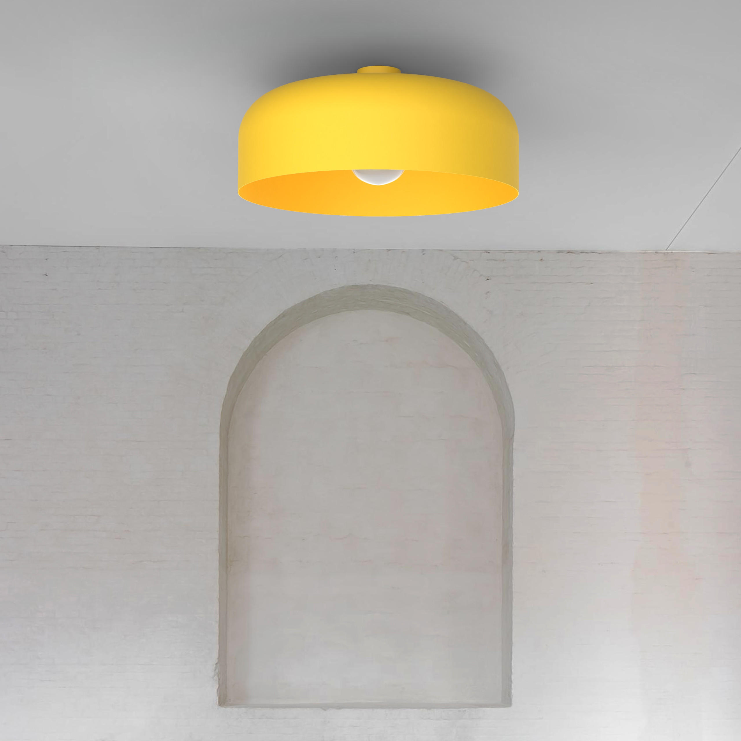 DECKENLEUCHTE - Gelb, Metall (50/50/14cm) - Lumicom