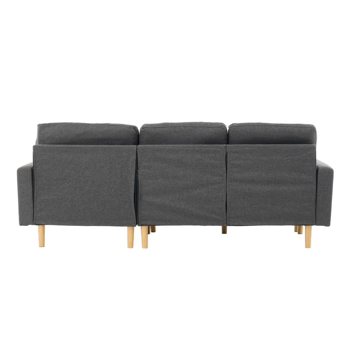 ECKSOFA L Form Stauraum Chaiselongue 3 Sitzer Grau 212cm - Grau, Textil (212/130cm) - FLIEKS