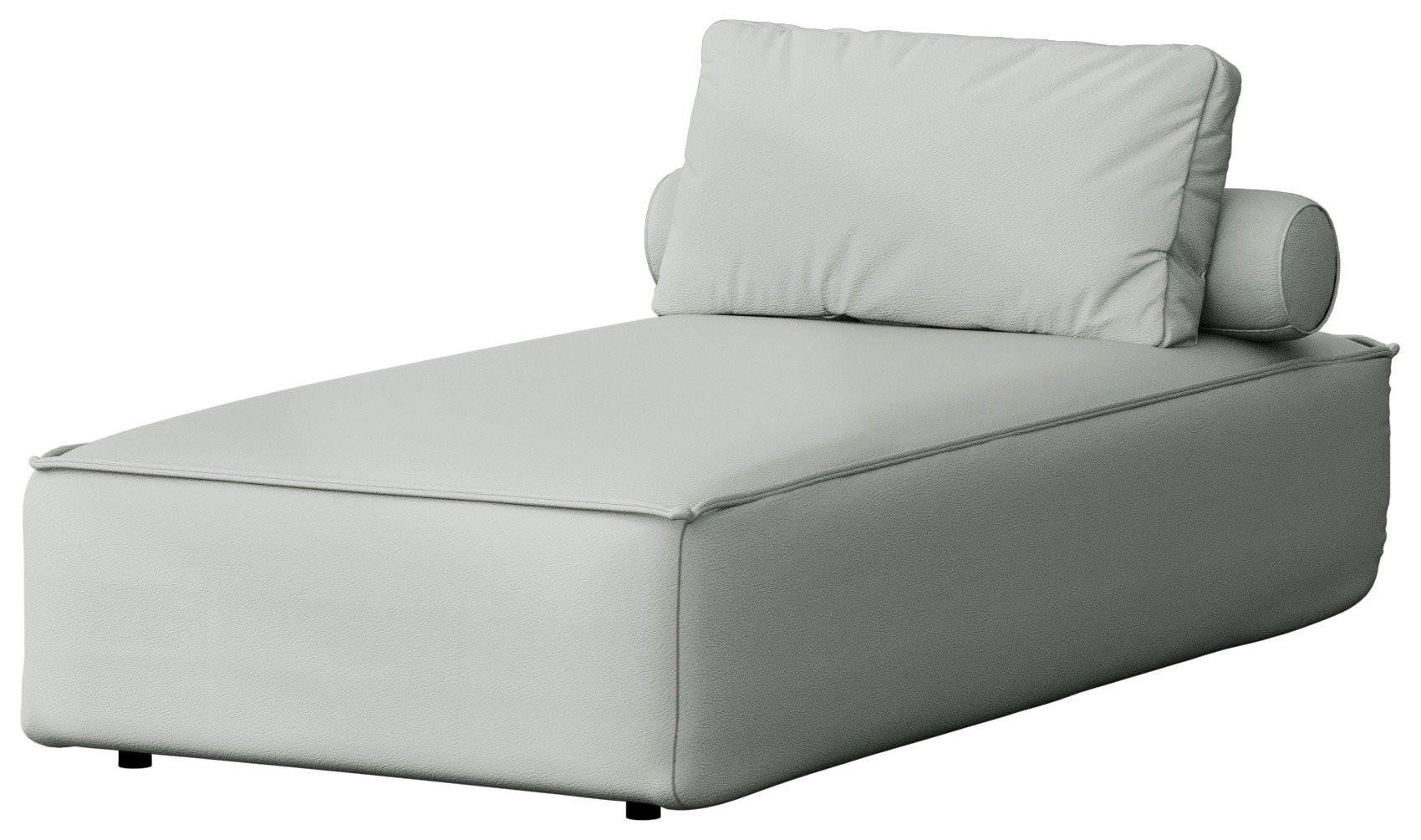 GARTENLIEGE Lorento Outdoor Polster-Relaxliege, Hellgrau Kunstleder 92/73/195 cm - Hellgrau, Textil (92/73/195cm) - WFL GROUP