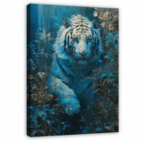 LEINWANDBILD Tiger Tiere Blau 80x120 cm - Multicolor, Holzwerkstoff (80/120cm) - Wallarena