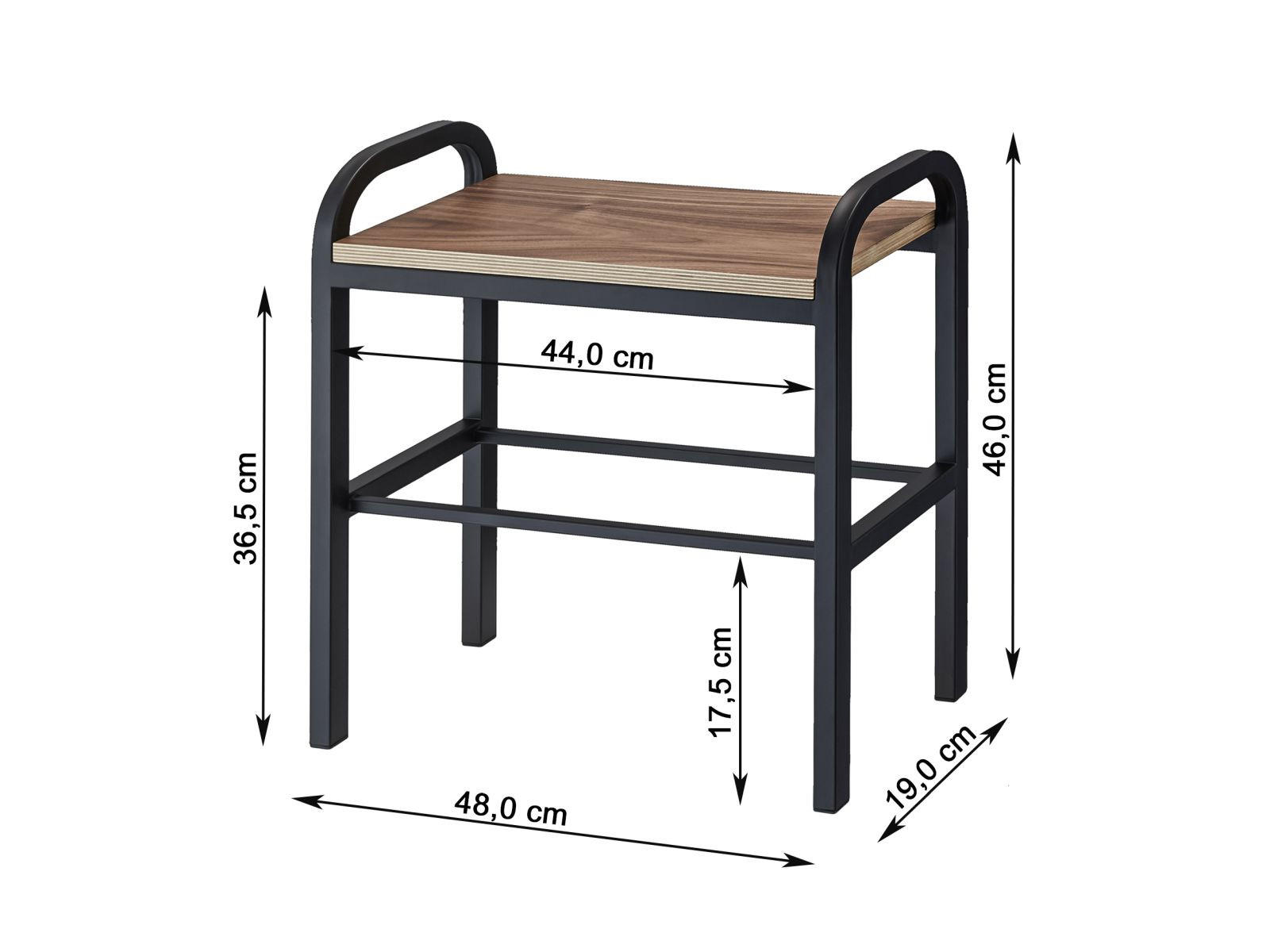 SCHUHREGAL Tower schwarz 48/46/19 cm mit Ablage - Schwarz, Metall (19/46/48cm) - Yamazaki