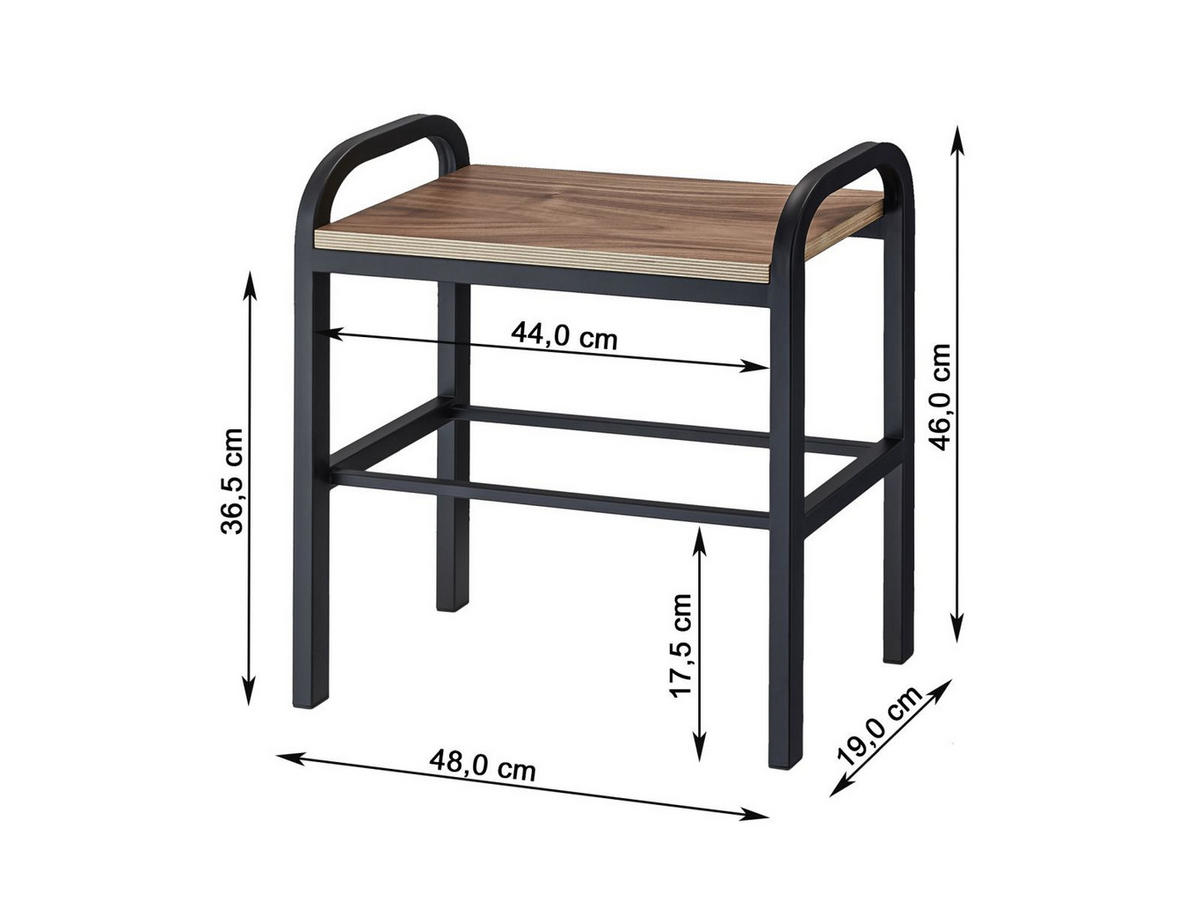 SCHUHREGAL Tower schwarz 48/46/19 cm mit Ablage - Schwarz, Metall (19/46/48cm) - Yamazaki