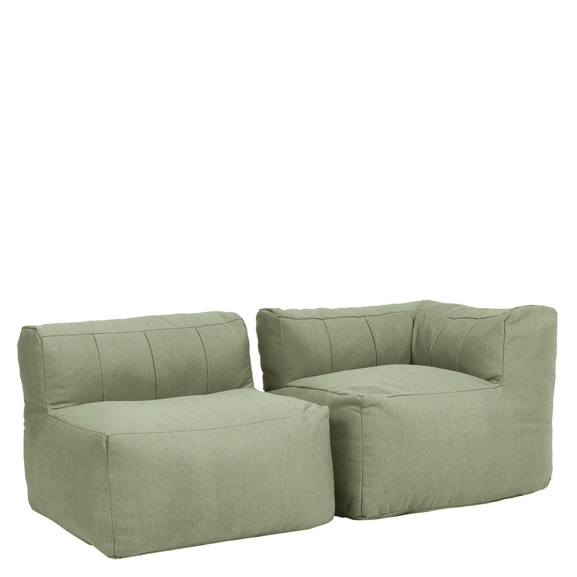 SITZSACK-SOFA Outdoor 2-tlg.: Ecksessel, Sessel - Grün, Textil (195/68/100cm) - icon