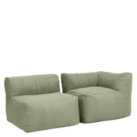 SITZSACK-SOFA Outdoor 2-tlg.: Ecksessel, Sessel - Grün, Textil (195/68/100cm) - icon