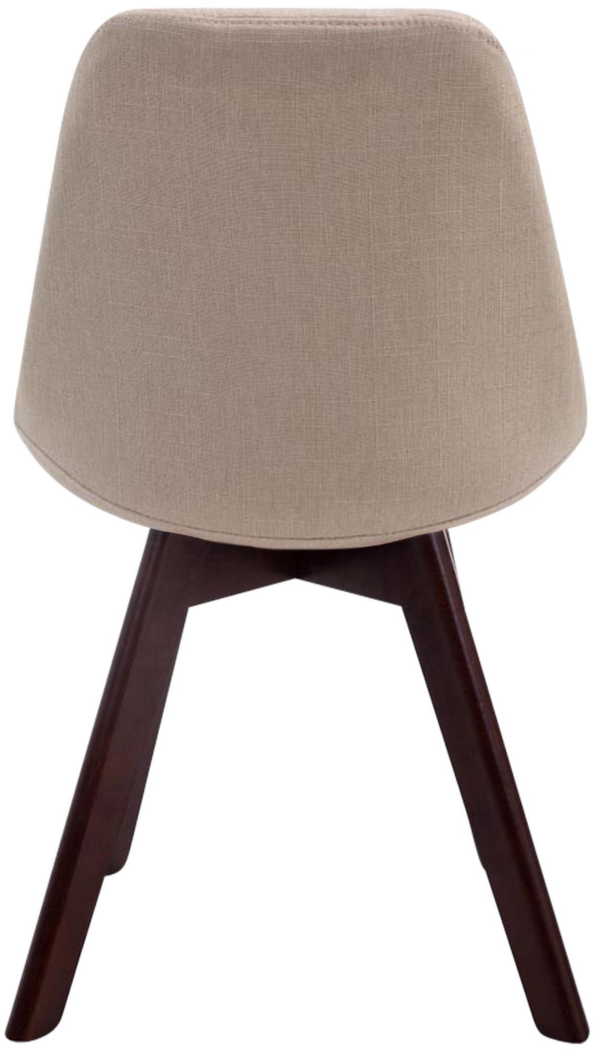 STUHL Stoff creme - Walnussfarben/Creme, Holz/Textil (48/84/55cm) - CLP