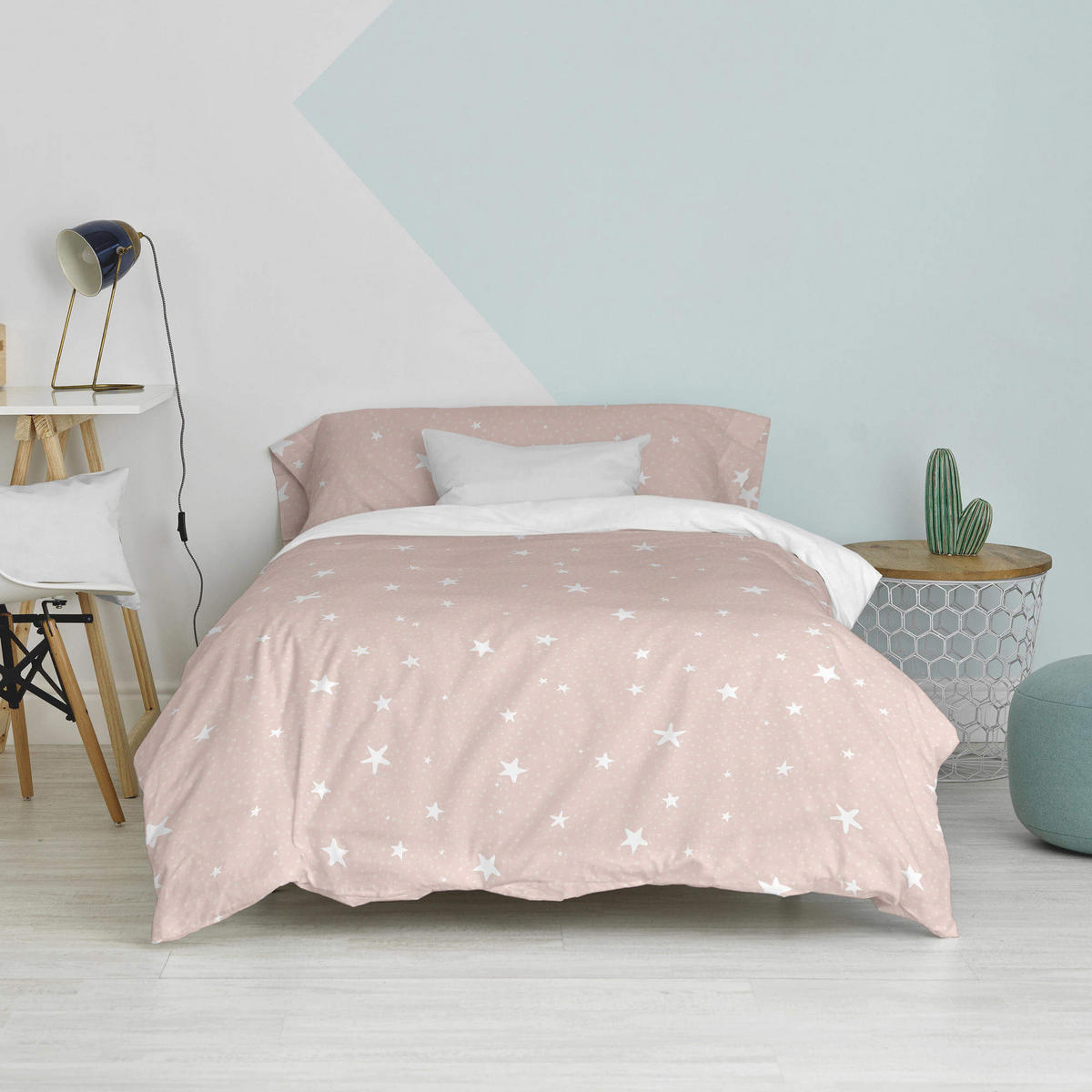 BETTBEZUG 2er-Set teiliges little star 135/140x200 cm (standardgrösse) rosa - Pink, Textil (140/200cm) - Happy Friday