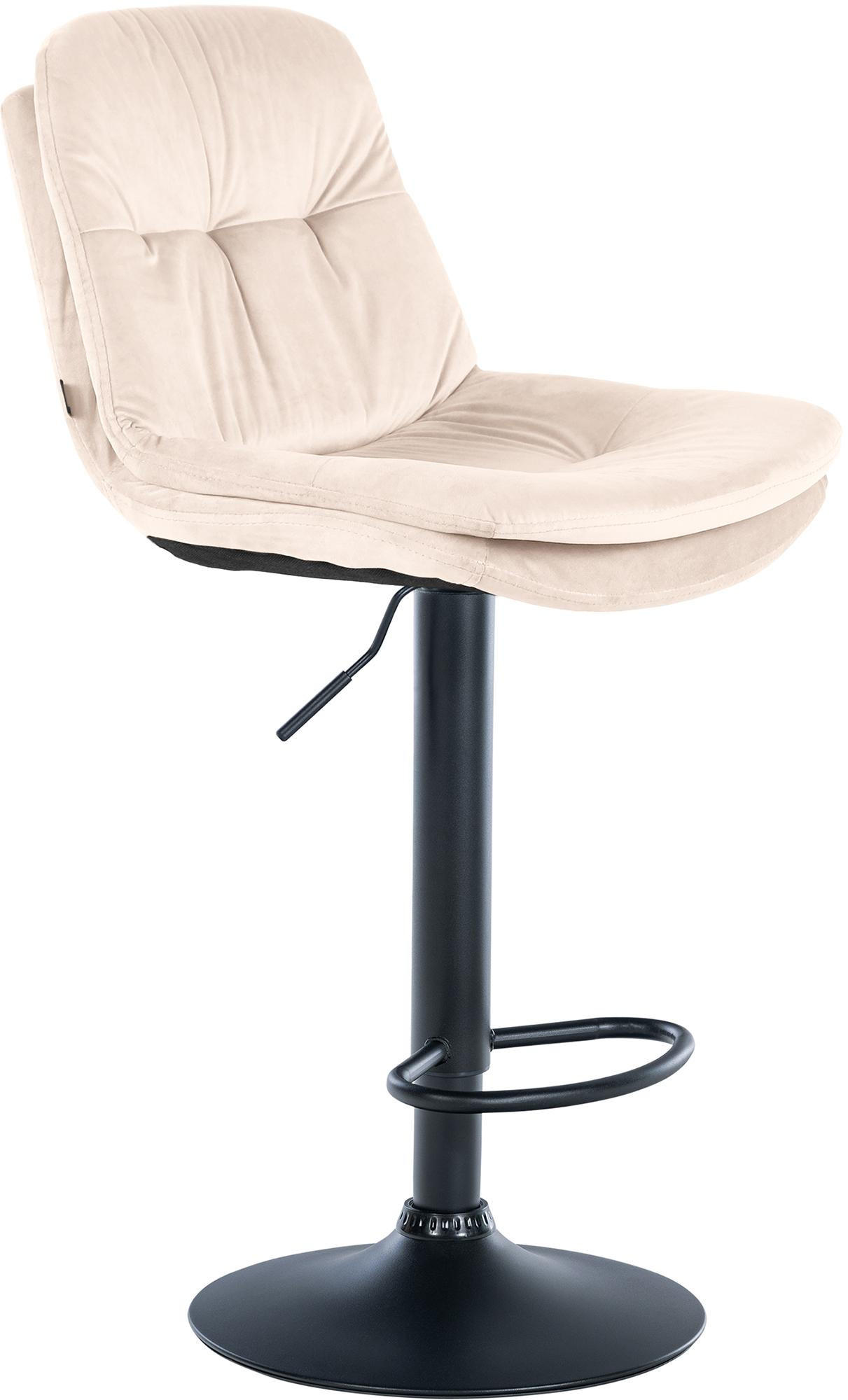 BARHOCKER Samt creme - Creme/Schwarz, Textil (46/94/54cm) - CLP