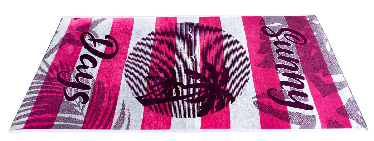 STRANDTUCH Las Palmas Pink 90x180 cm - Pink, Naturmaterialien (90/180cm) - Lashuma
