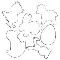 AUSSTECHFORMEN-SET Ostern 6-teilig Silber - Silberfarben, Metall (7/1.7/7cm) - Orion 
