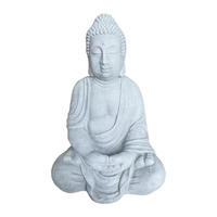 BUDDHA Figur - Grau, Kunststoff (49/71/34cm) - Relaxdays