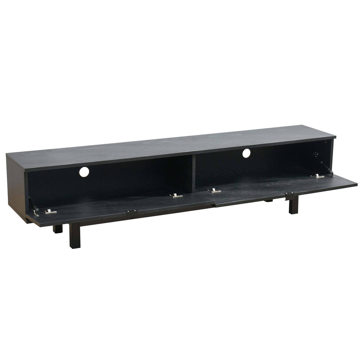 TV-SCHRANK, Schwarz - Schwarz, Holz (30/39/160cm) - Oviala