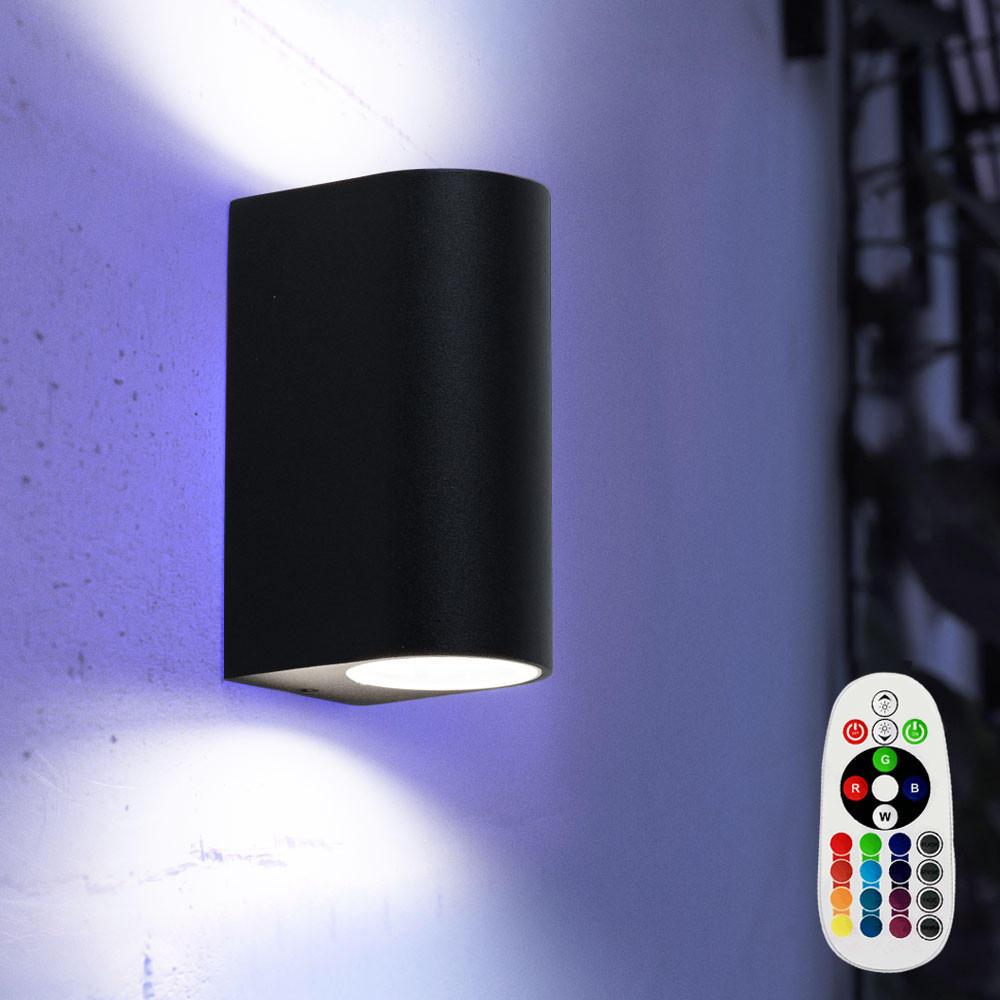 LED AUSSEN-WANDLEUCHTE Aluminium Schwarz - Schwarz, Metall (9.2/15/9.2cm)