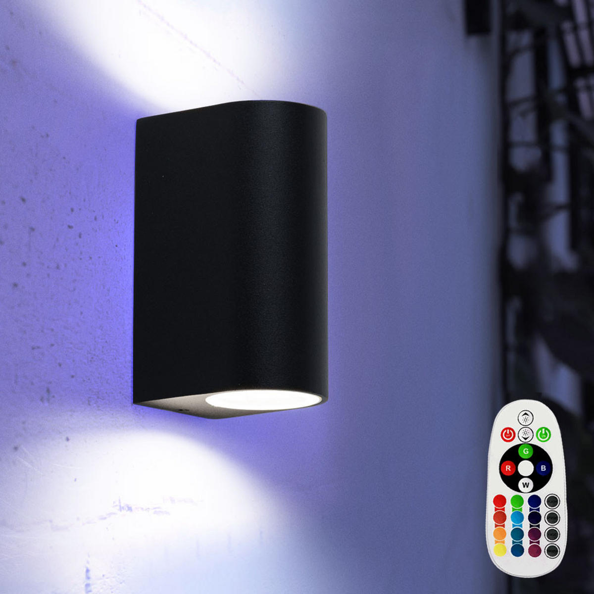 LED AUSSEN-WANDLEUCHTE Aluminium Schwarz - Schwarz, Metall (9.2/15/9.2cm)