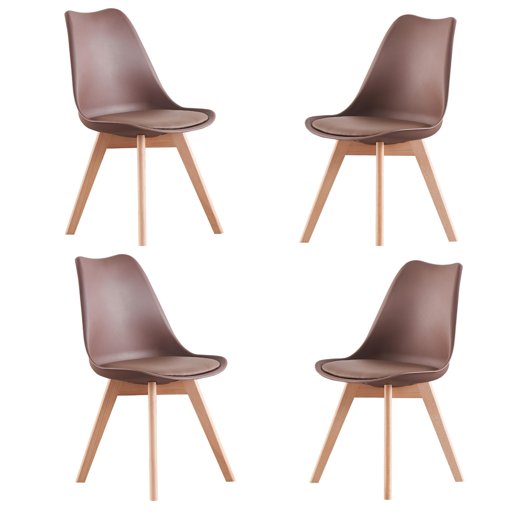 ESSZIMMERSTUHL Kunststoff 4-teilig Braun - Braun, Kunststoff (48/83/44cm) - Life Interiors
