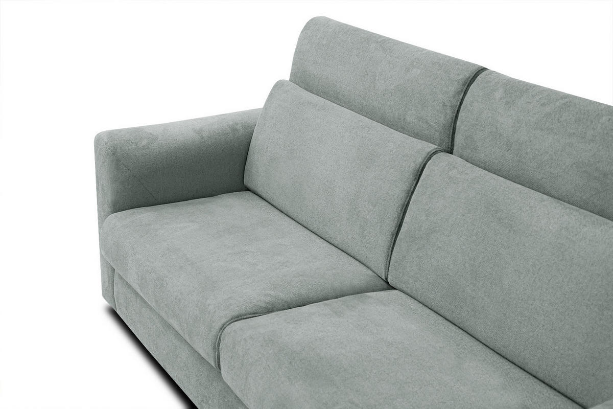 SOFA MEZO 3-Sitzer mit Schlaffunktion, platinfarben - Platinfarben/Schwarz, Holz/Textil (232/90/107cm) - Courtois Laville