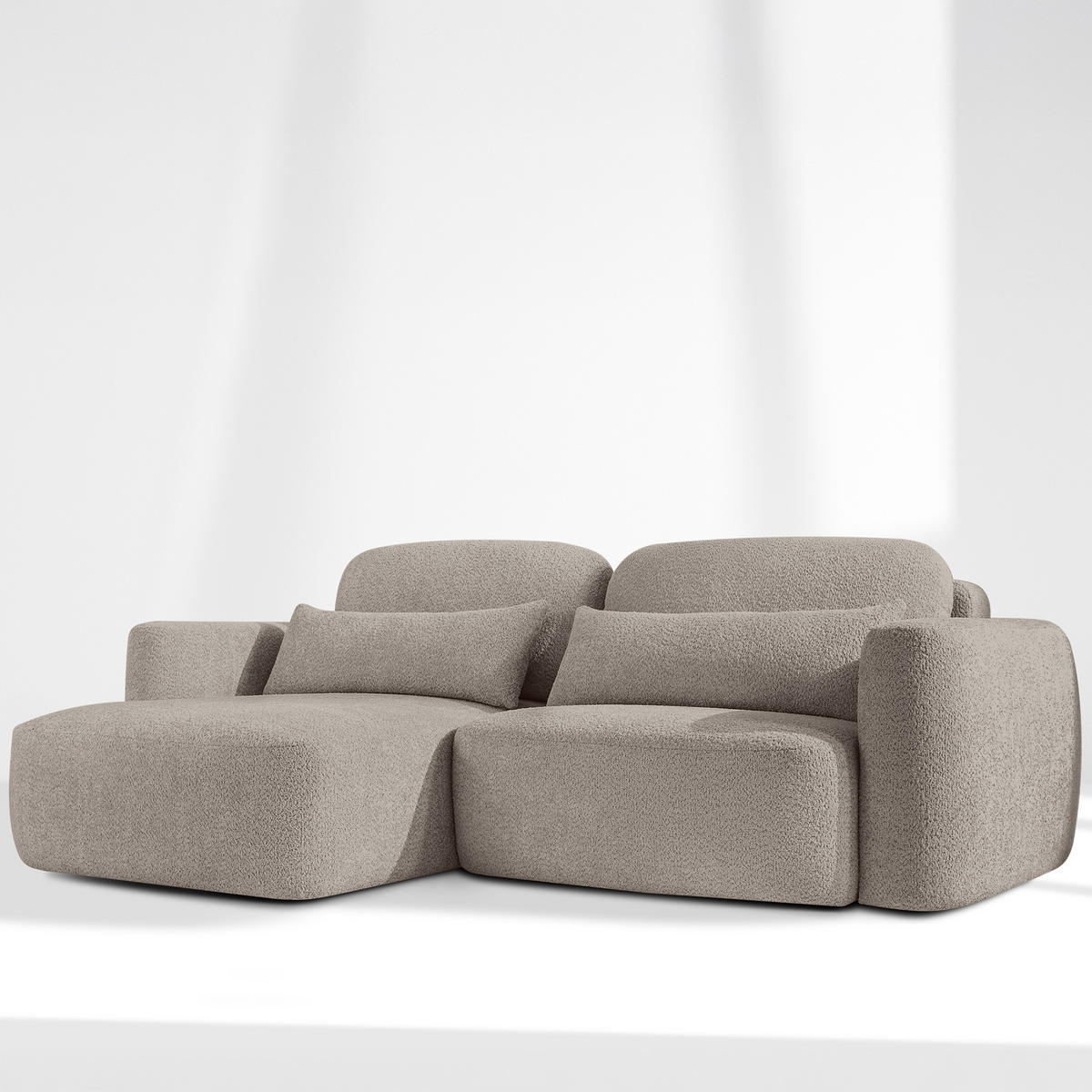 SITZGARNITUR ELOSA - Grau, Holz/Textil (245/85/165cm) - KONSIMO®