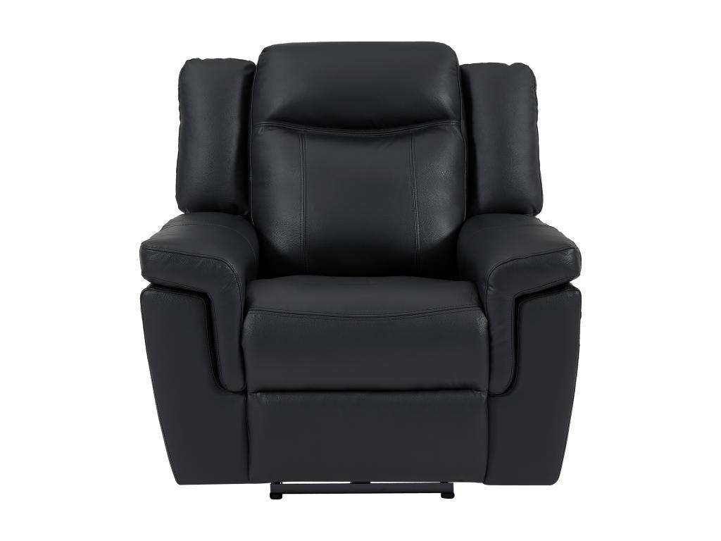 RELAXSESSEL Fernsehsessel elektrisch - Leder - Schwarz - KENNETH - Schwarz, Leder (93/98/97cm) - Vente-Unique