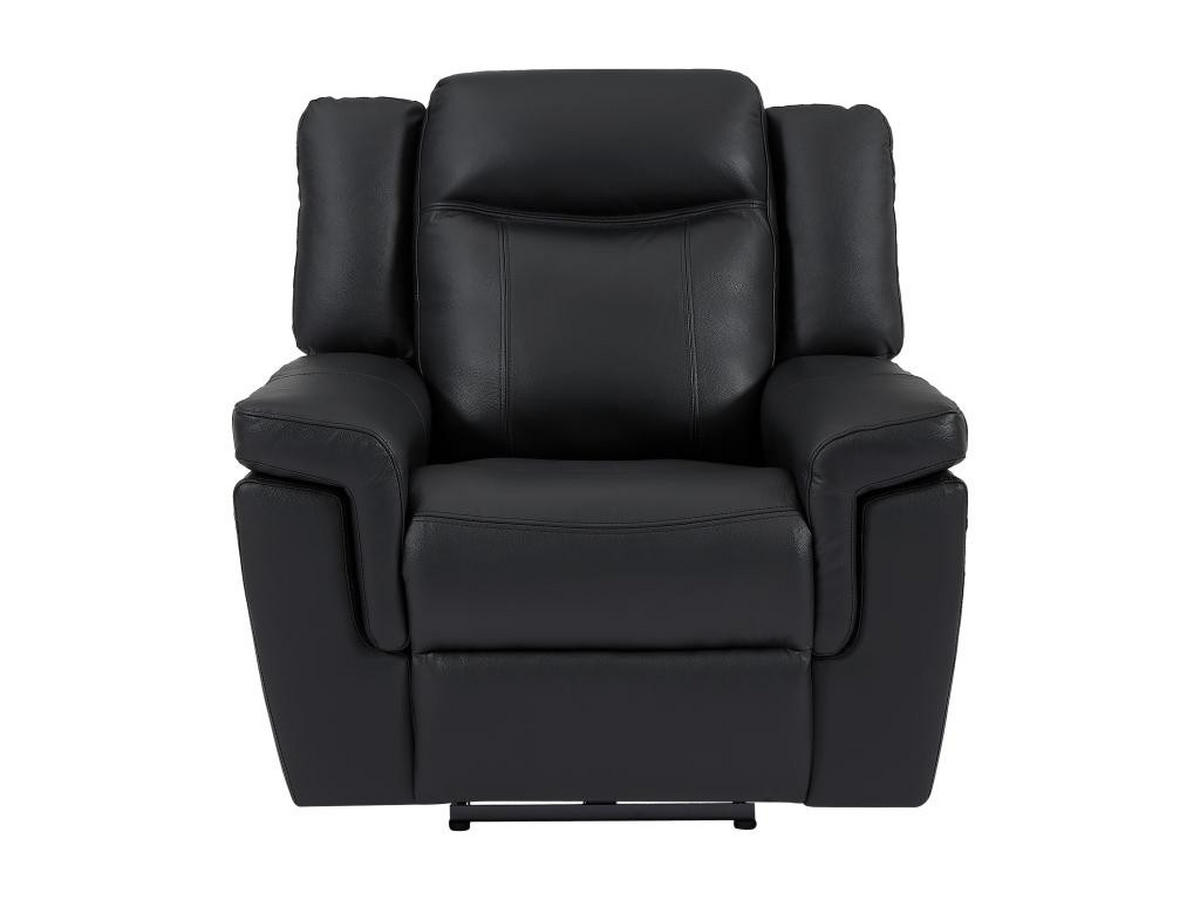 RELAXSESSEL Fernsehsessel elektrisch - Leder - Schwarz - KENNETH - Schwarz, Leder (93/98/97cm) - Vente-Unique