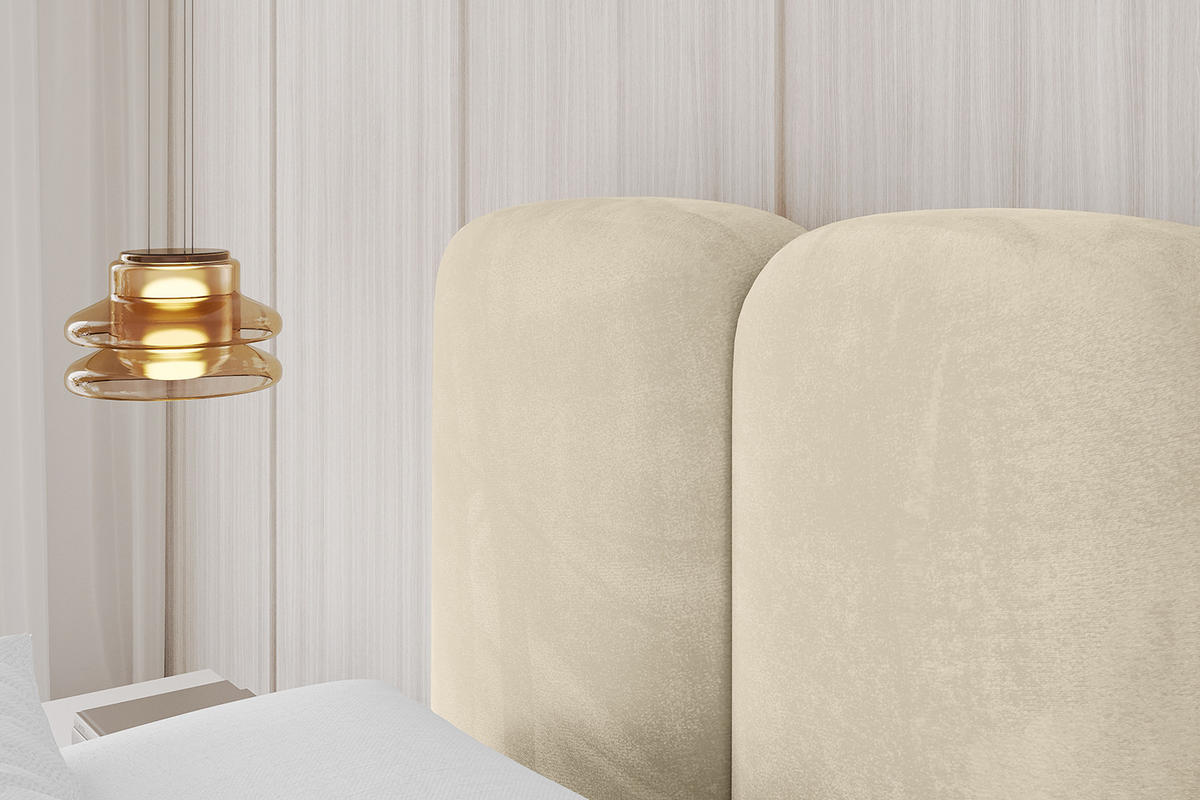 POLSTERBETT mit Bettkasten und Lattenrost, Boxbett ohne Matratze - KALA 180x200 Beige - Ecru, Holzwerkstoff/Textil (180/200cm) - ALTDECOR