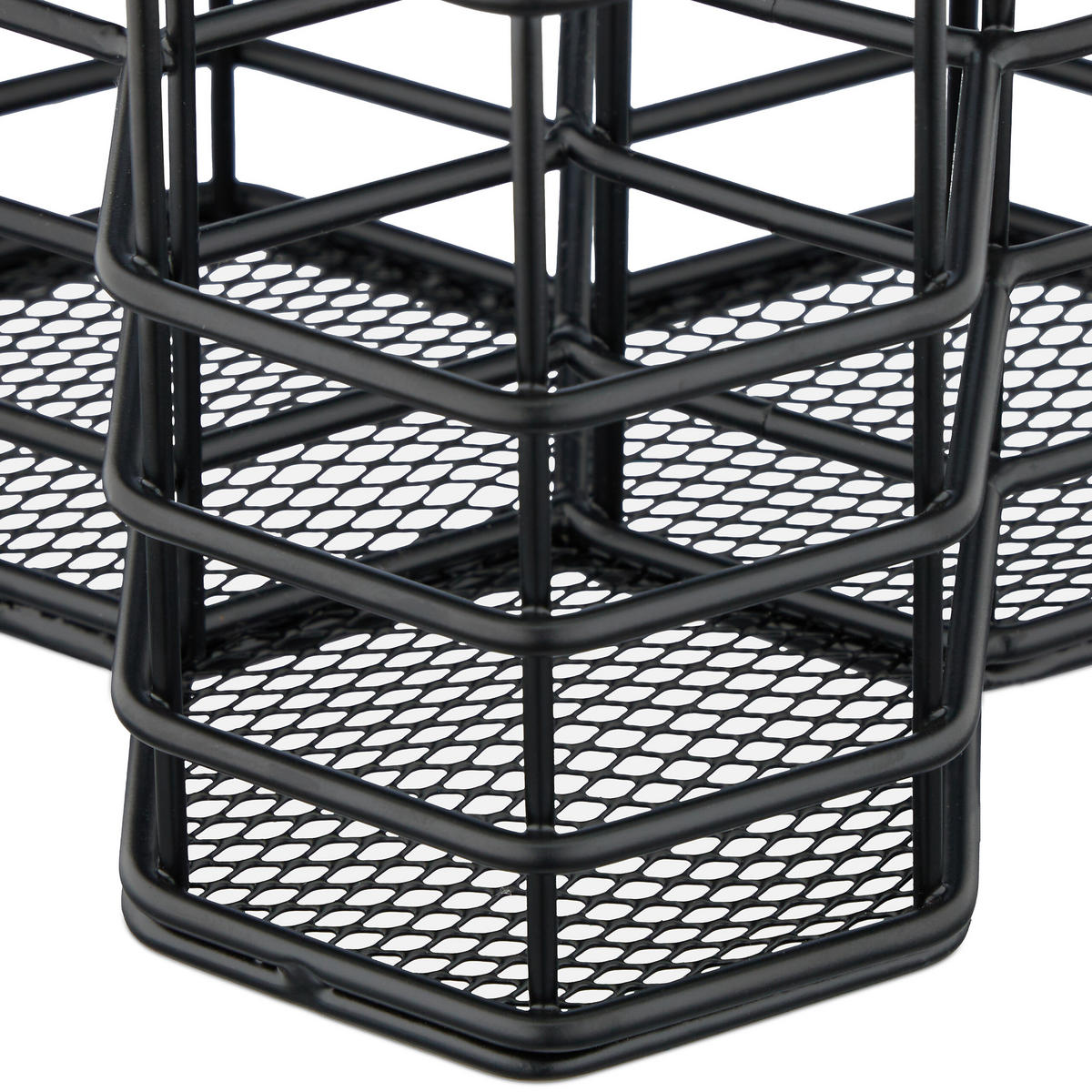 DRŽIAK kefky - čierna, kov (12/12.5/12.5cm) - Relaxdays