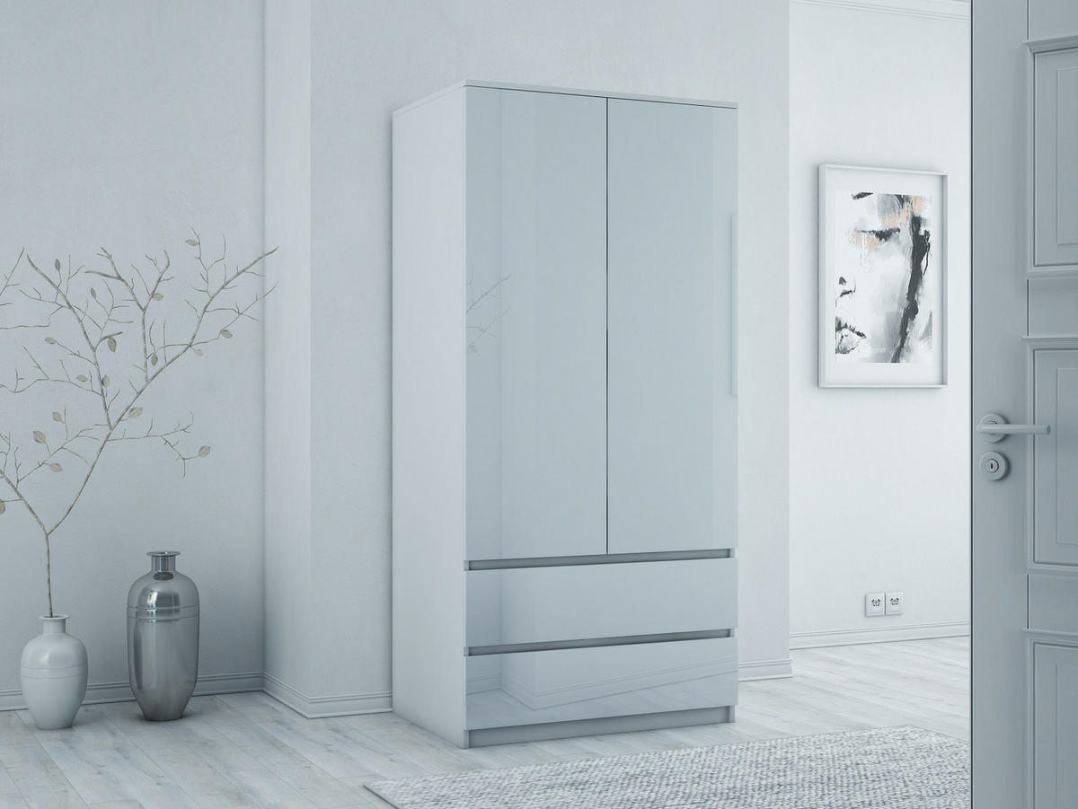KLEIDERSCHRANK sz07 weiss - Weiß, Holzwerkstoff (86/180/57cm) - roe furniture