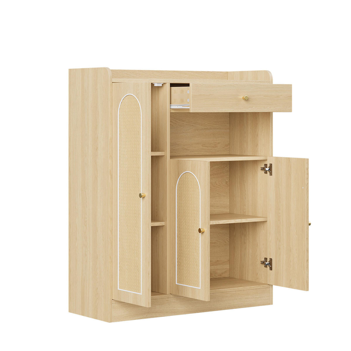 SCHUHSCHRANK Natur 90/35/110 cm - Naturfarben, Holzwerkstoff (90/110/35cm) - PANGIVO
