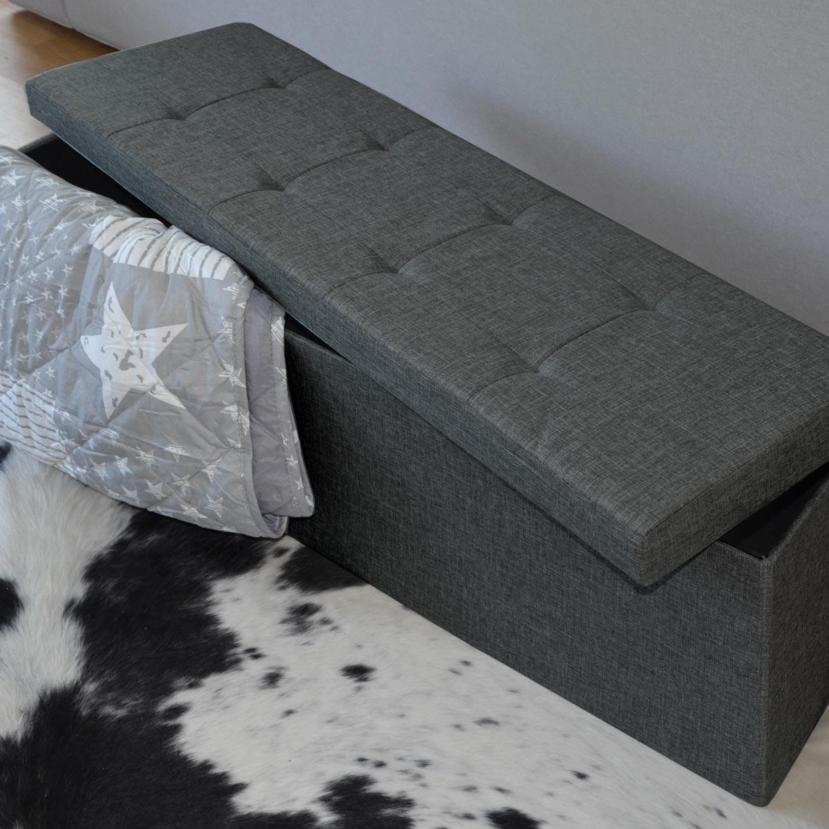 SITZBANK Faltbar, 110/38/38 cm, mit 2 Trennwänden, 120 Liter, Grau - Grau, Kunststoff (110/38/110cm) - Dunedesign