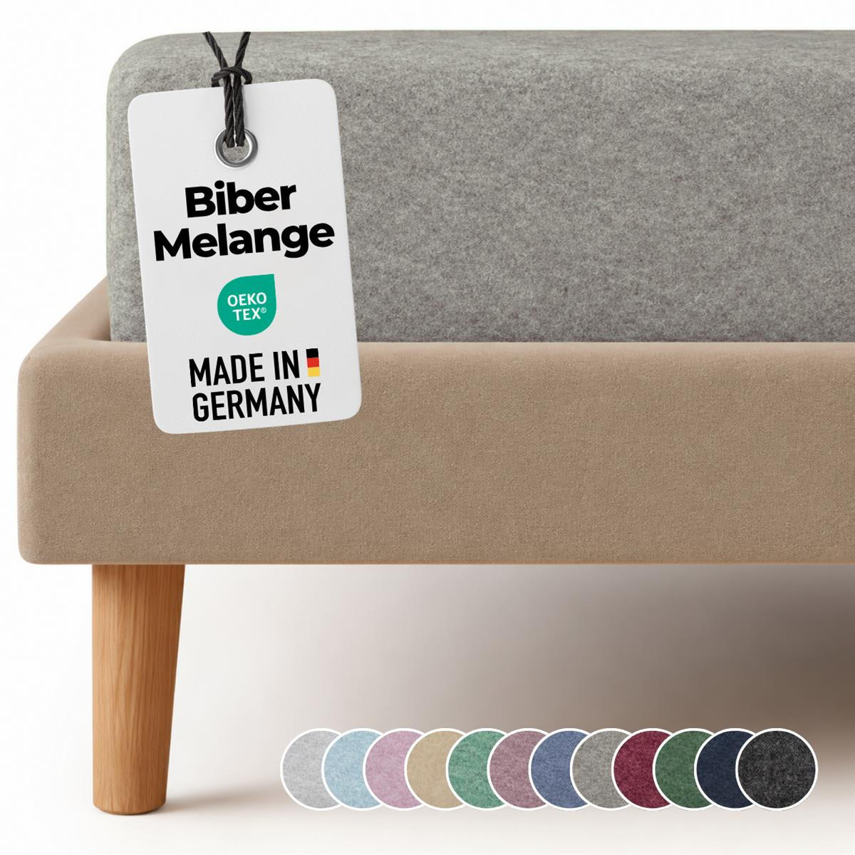 BIBER-SPANNBETTLAKEN 90x200 - 100x200 cm Made in Germany! Warme Winter Flanell Bettlaken aus 100% Baumwolle, Spannbetttuch Grau - Grau, Textil (90/200cm) - Carpe Sonno