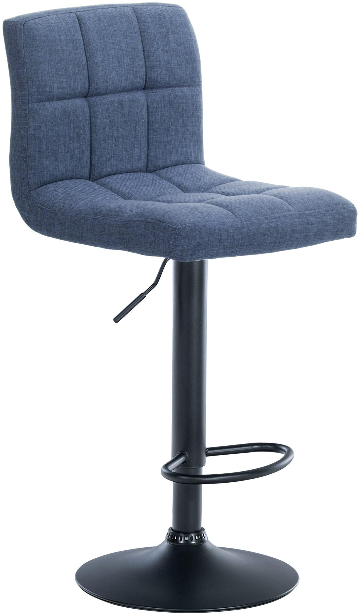 BARHOCKER Stoff blau - Blau/Schwarz, Textil/Metall (46/94/47cm) - CLP