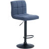 BARHOCKER MADRID Blau Stoff Schwarz - Blau, Textil/Metall (46/94/47cm) - DELUKE