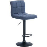 BARHOCKER MADRID Blau Stoff Schwarz - Blau, Textil/Metall (46/94/47cm) - DELUKE