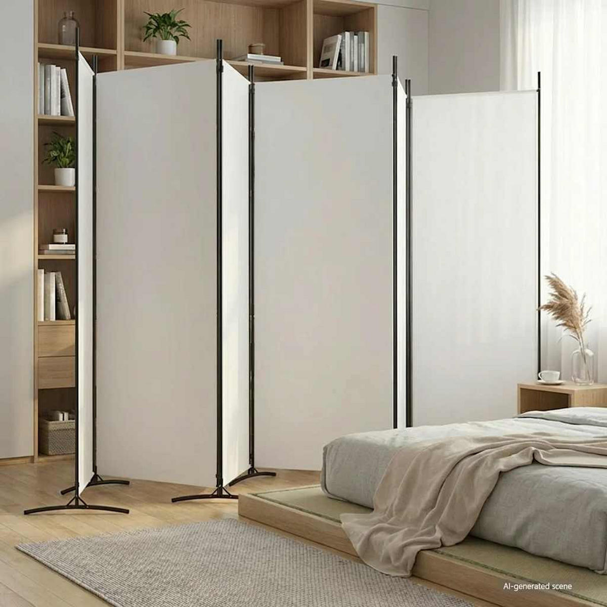 PARAVENT 6-teilig Weiss 520/180 Cm Stoff - Weiß, Textil (520/180/0.1cm) - vidaXL