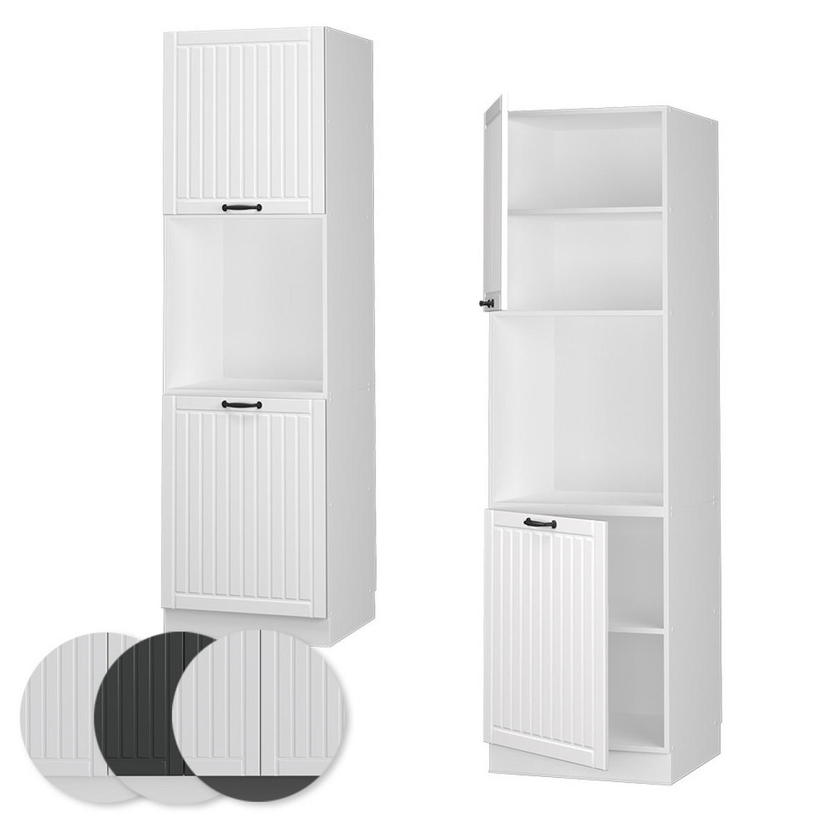 HERDUMBAUSCHRANK Fame-Line Weiß Landhaus 60 cm offen - Weiß, Holzwerkstoff (60/206.8/58cm) - Vicco