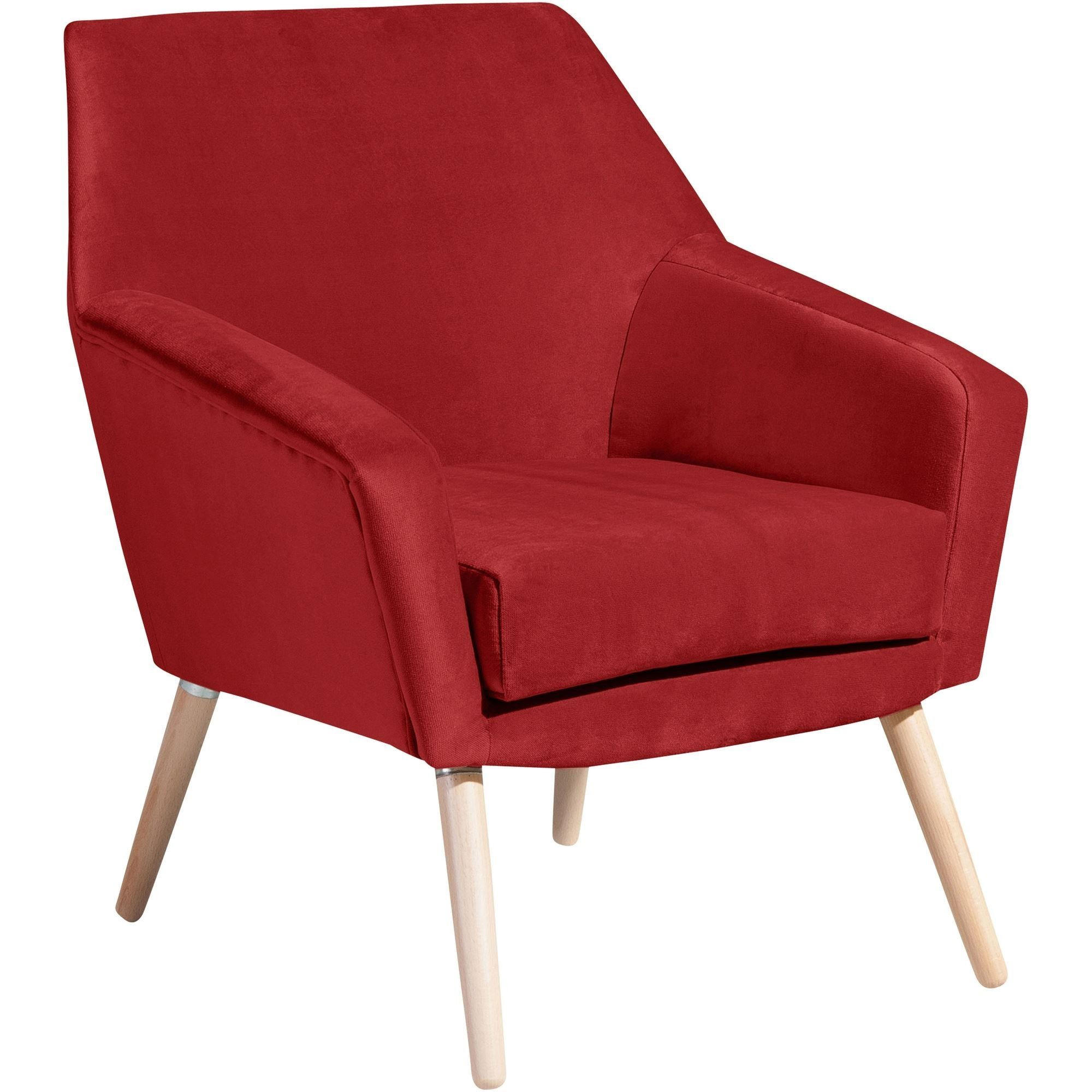 58aufmkessel Sessel Buche, Kirschrot 71x81x67 cm