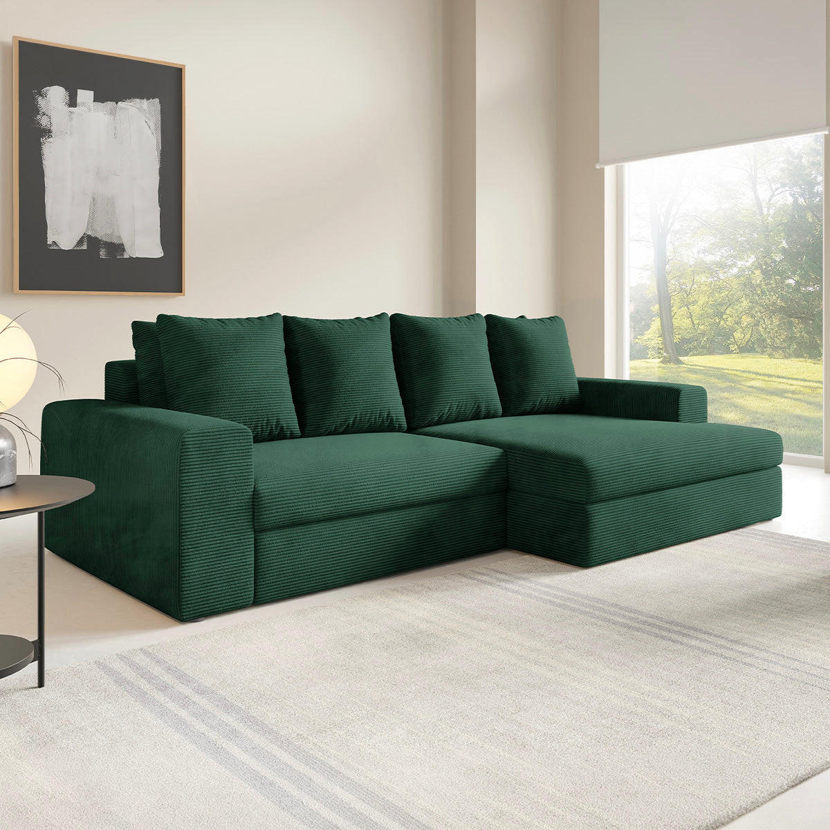 ECKSOFA Paola 3 Sitzplätze Tannengrün - Grün, Holz (272/167cm) - Petits-meubles