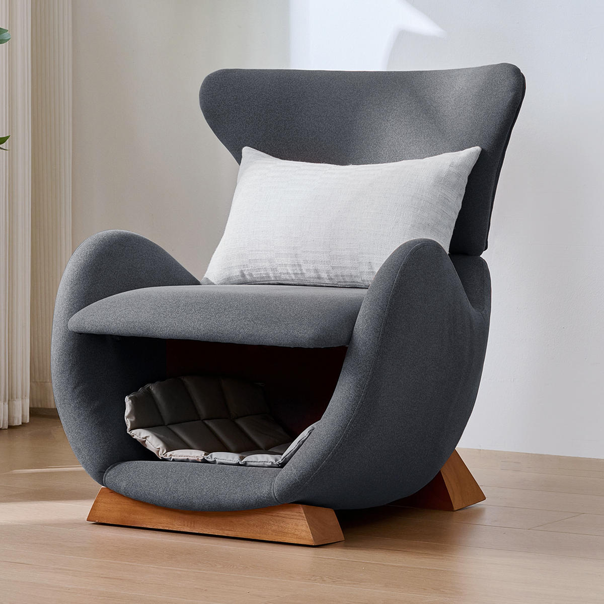 LOUNGESSESSSEL Walhai Design Haustier modern - Grau, Textil (66/76/66cm) - FLIEKS