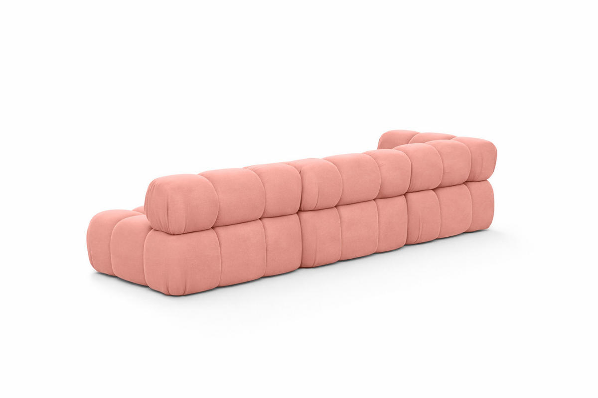 ECKSOFA L-Form Modulare, Veloursstoff Salvador, Rosa, Rechts, Selia - Rosa, Holz (285/160cm) - Kaiser Möbel