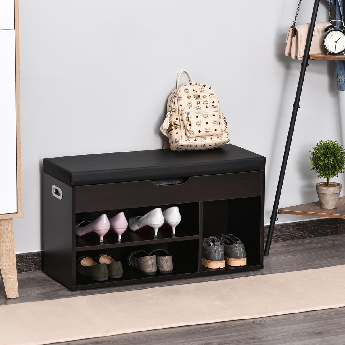 SCHUHBANK Schwarz 1 Stück - Schwarz, Kunststoff (30/43/80cm) - GiPP