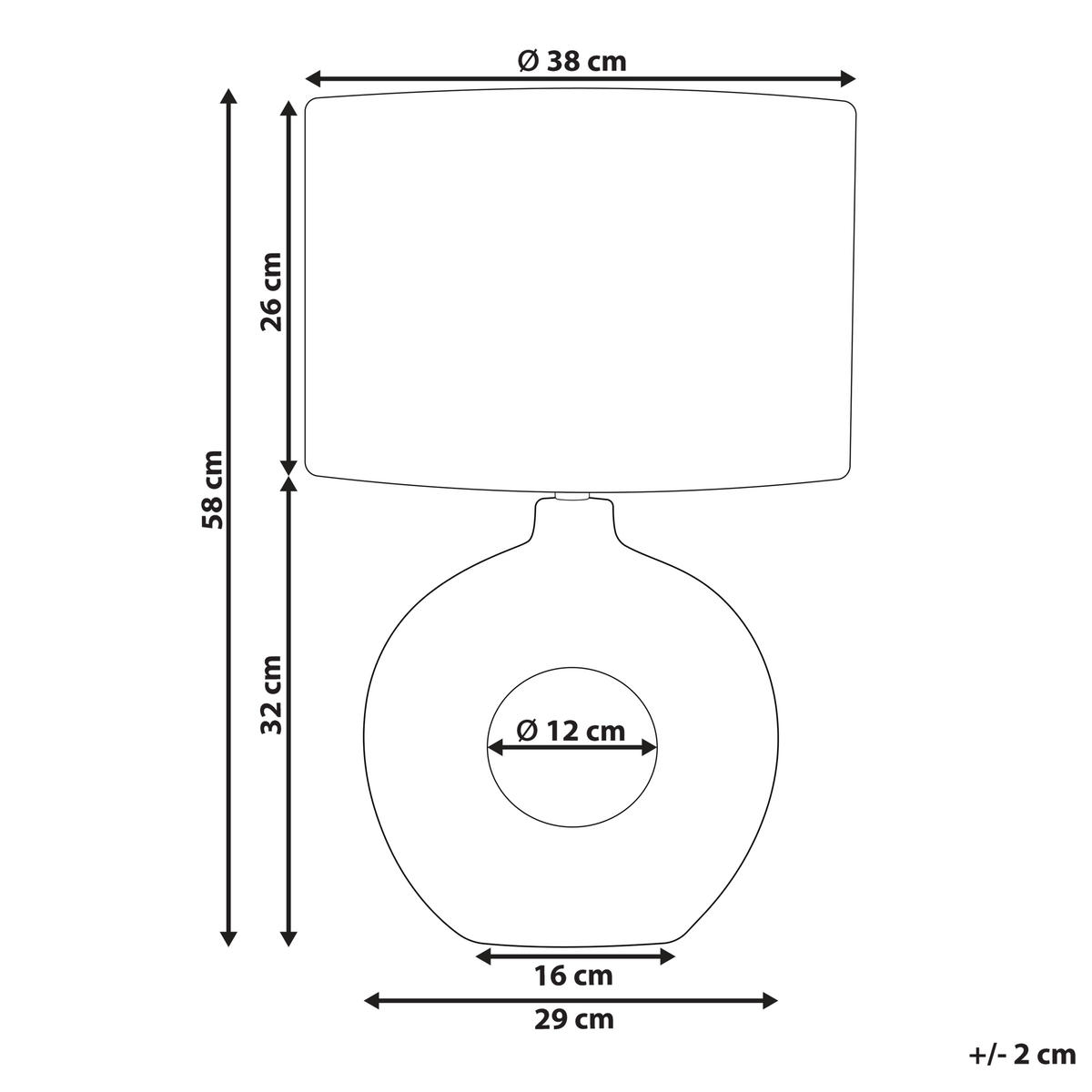 TISCHLAMPE Venta 38/38/58 cm - Weiß, Keramik (38/38/58cm) - Beliani