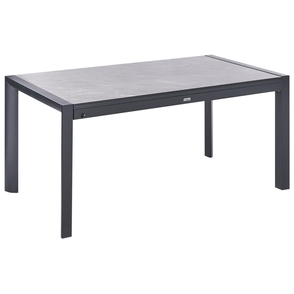 AUSZIEHBARER-GARTENTISCH 160/220 cm 90 cm Grau Binasco - Schwarz/Grau, Metall (160/90/75cm) - Beliani