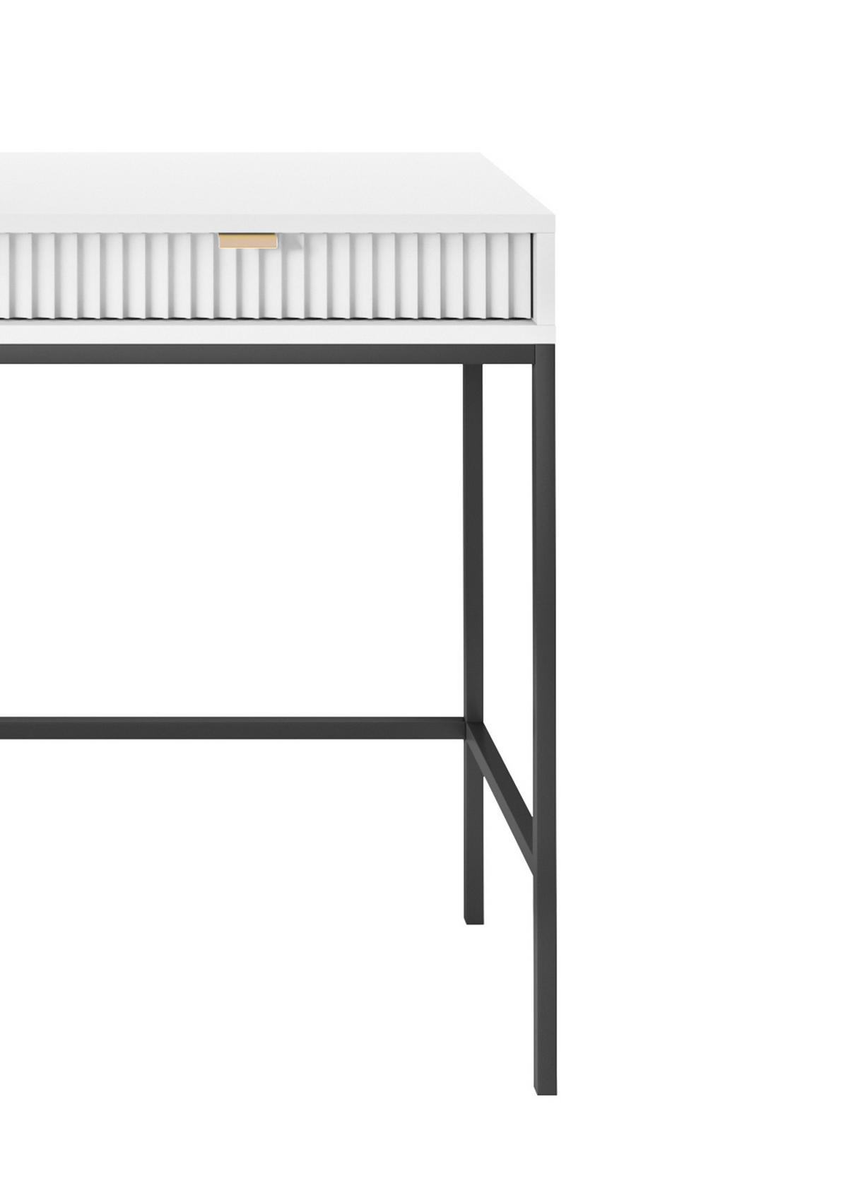 SCHMINKTISCH ZOVA Weiß 104x77x50 cm Little table, Freistehend - Schwarz/Weiß, Holzwerkstoff/Metall (50/104/77cm) - DomoHome