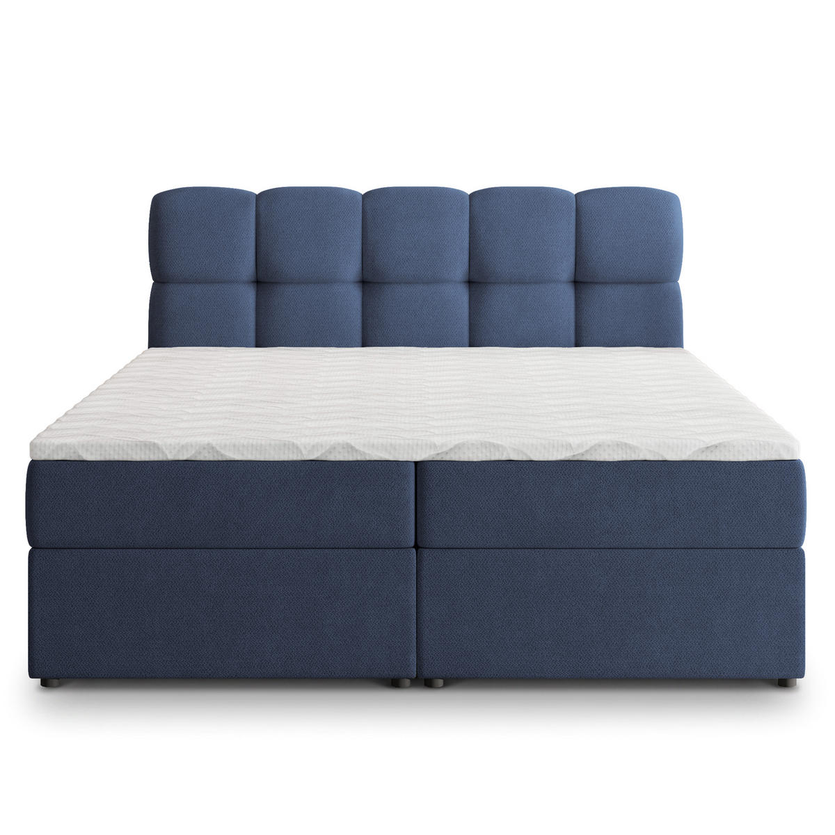 POSTEL Boxspring MERU 160x200 cm Modrá - modrá, kompozitní dřevo/textil (160/200cm) - MASSENO