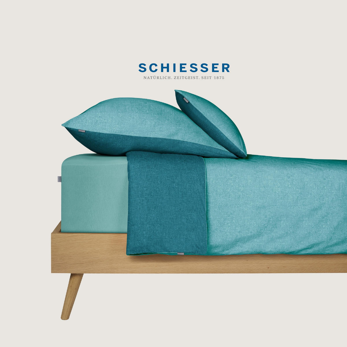KISSENHÜLLENSET Doubleface - Renforcé - 2-teilig - 40 x 80 cm - Türkis - Türkis, Textil (40/80cm) - SCHIESSER