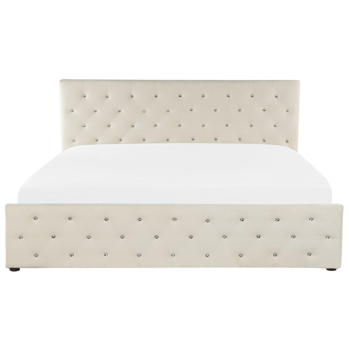 POLSTERBETT 180/200cm Helles Beige Amiens - Beige, Textil (180/200cm) - Beliani