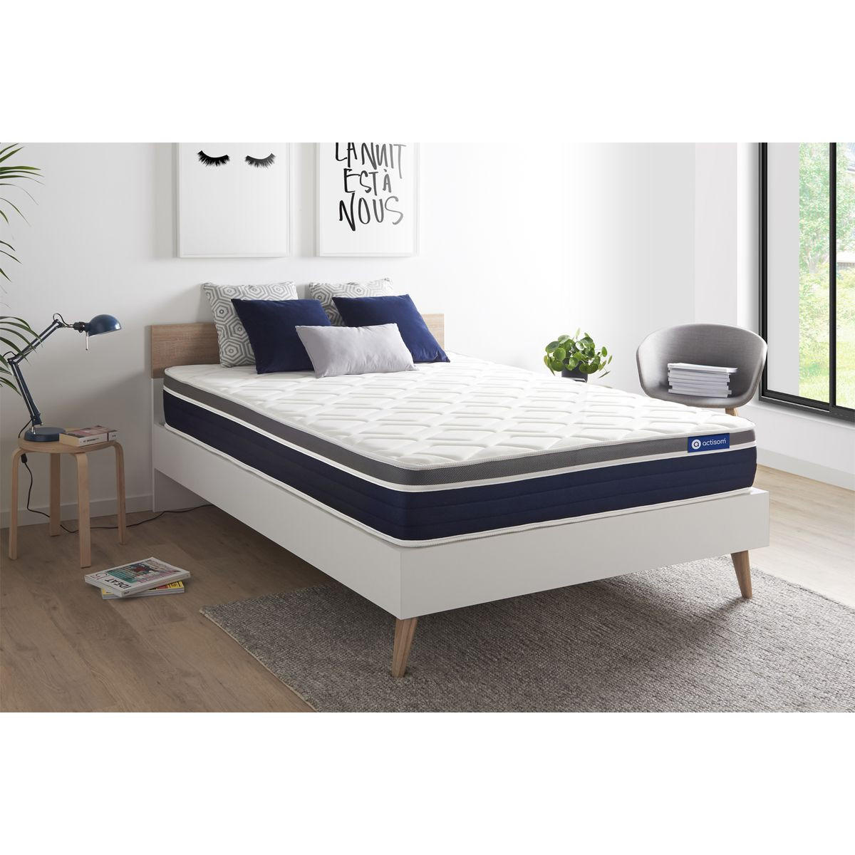 MATRATZE Actilatex confort Latex und Memory-Schaum 150 x 190 cm h2 - Weiß, Textil (150/190cm) - ACTISOM